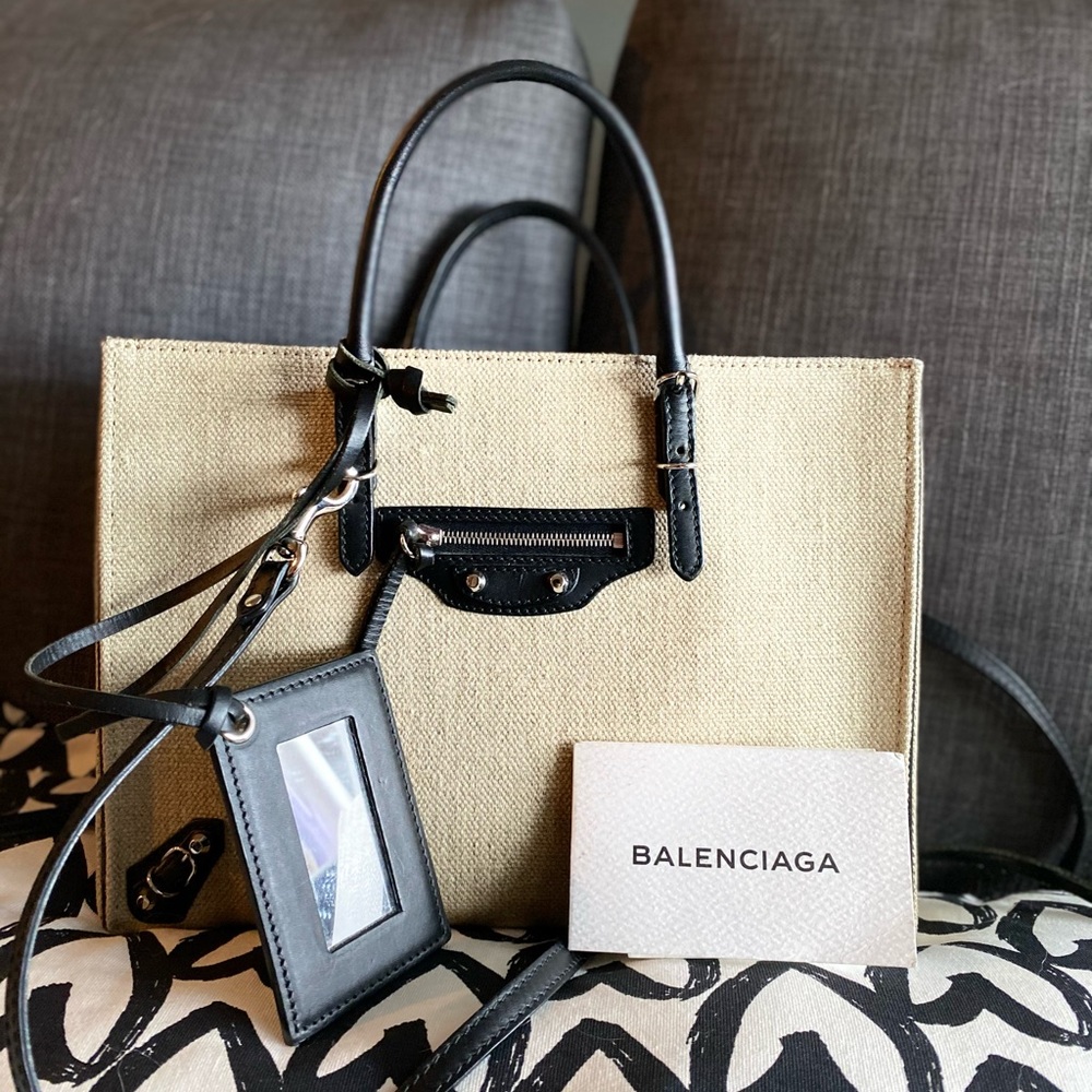 BALENCIAGA PAPIER A6 LEATHER TOTE BAG